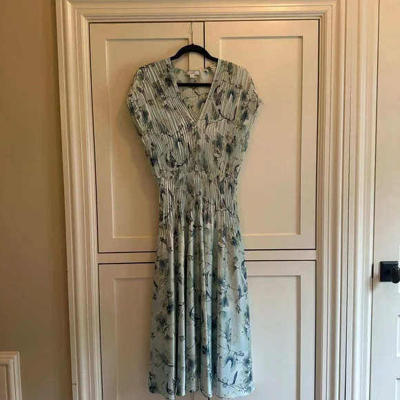 Vince | Dresses | Vince Pleated Blue Dress | Poshmark
